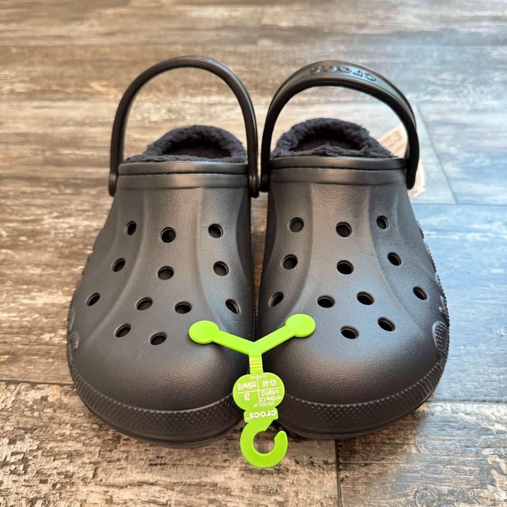 Crocs Baya Lined Clog Relaxed Fit Fleece Cozy Hike Black Mens 10‎ Womens 12 NWT - Picture 2 of 8